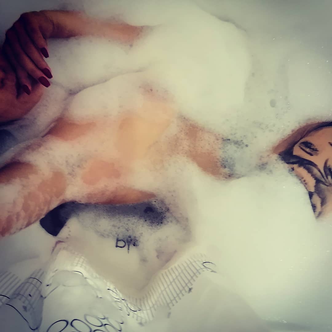 anaworld69 taking a bubble bath in bathtub