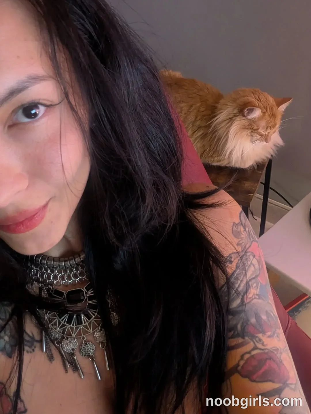 Charlene Soles (@charlene_soles) — "Kinda weird, my orange cat likes my feet... 🤔"