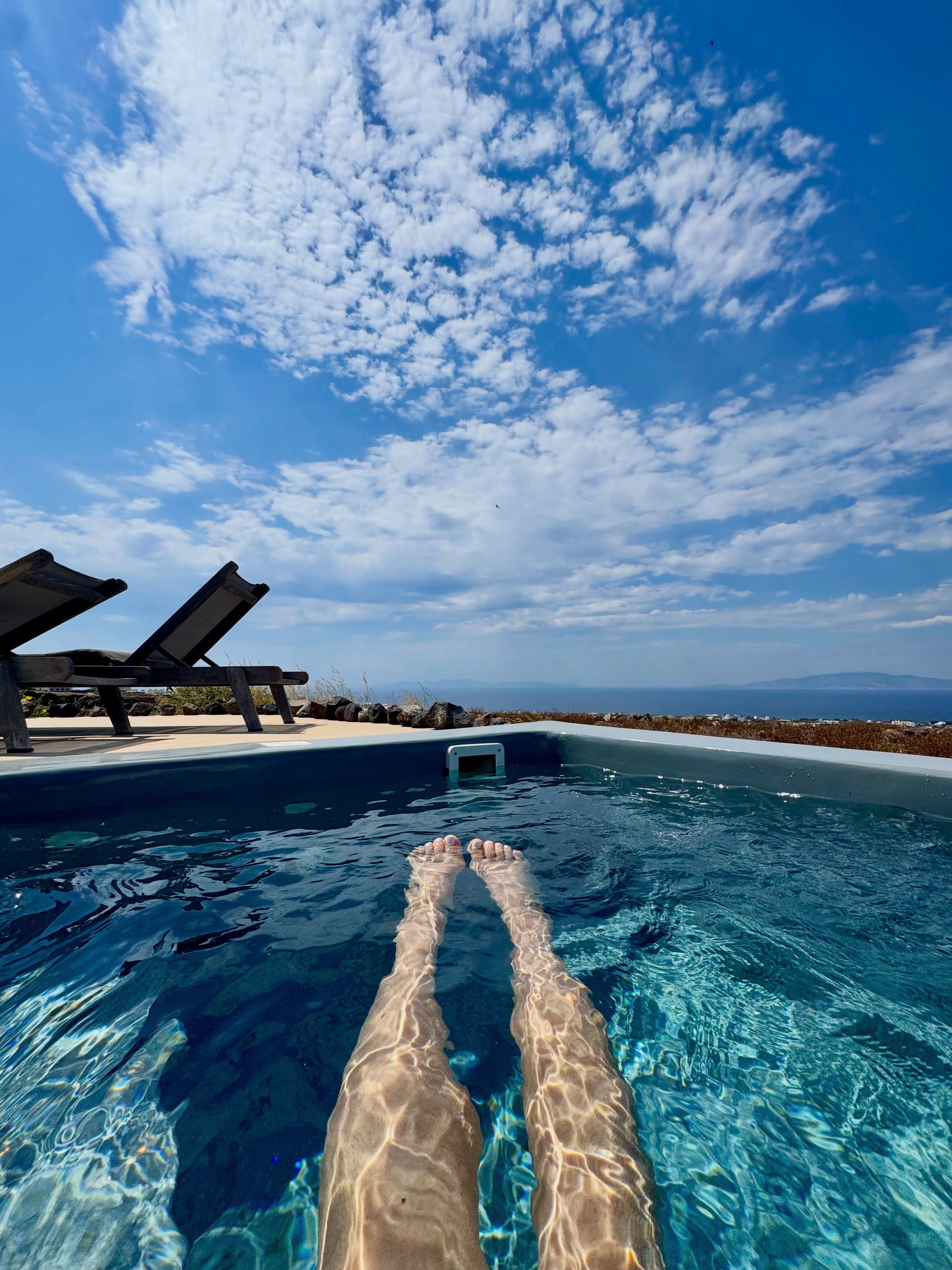 deniseglows relaxing in pool in swimming pool