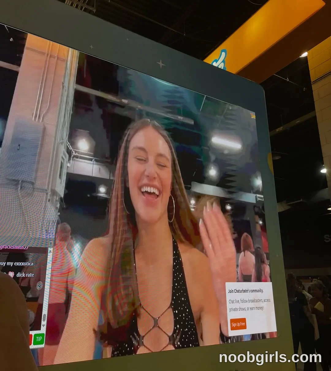 Gracie Smith Shown on the display screen facing the camera