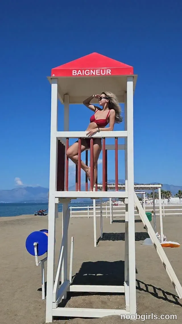 Lena reel: Baywatch mode: ON 🏖💋 Slow-motion running optional, saving…
