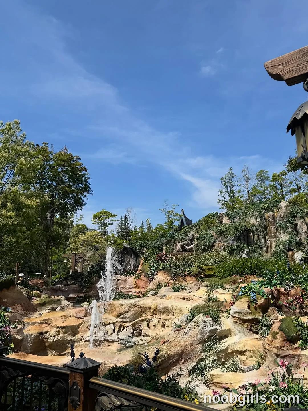 Elina in themed park landscape in Tokyo DisneySea